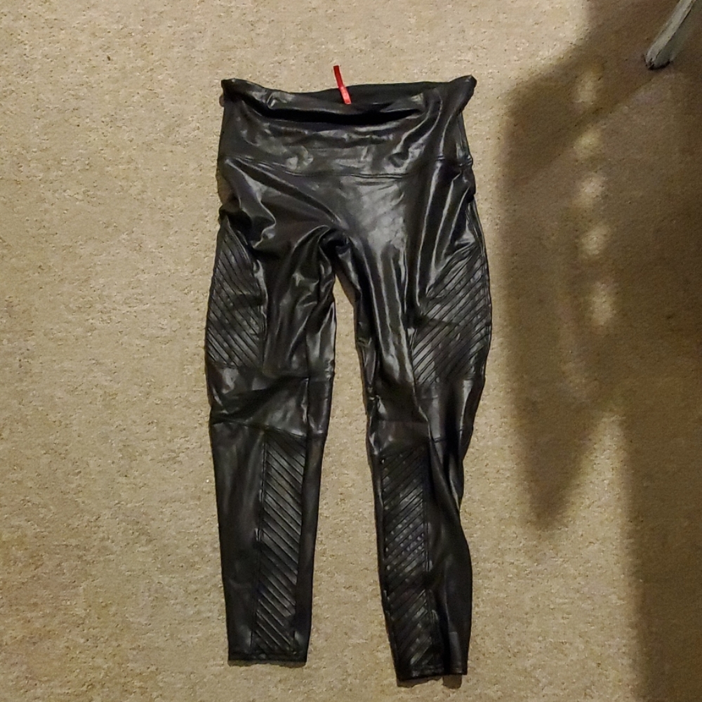 Spanx faux leather moto leggings 2x